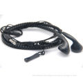 Oem Black Stereo Zipper Earphones / Zip Up Headphones , 1.2m Length
